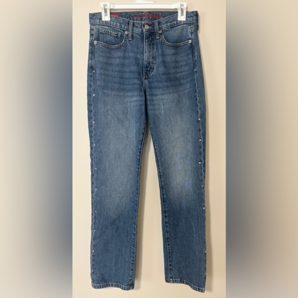 Lucky Brand Zoe High‎ Rise Straight Studded Jeans